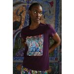 Bombažna kratka majica Medicine ženski, vijolična barva - vijolična. Kratka majica iz posebne kolekcije Medicine x Veronika Blyzniuchenko. Model izdelan iz pletenine z nalepko.
