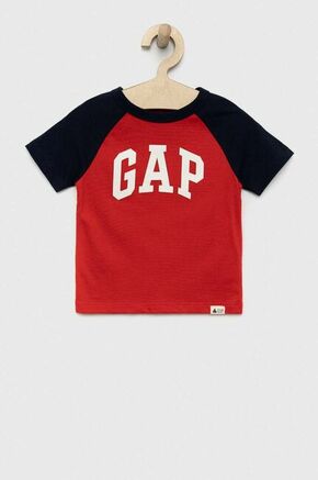 Otroška bombažna kratka majica GAP rdeča barva - rdeča. Otroški kratka majica iz kolekcije GAP. Model izdelan iz tanke