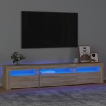 vidaXL TV omarica z LED lučkami sonoma hrast 195x35x40 cm