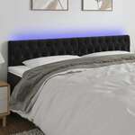 vidaXL LED posteljno vzglavje črno 180x7x78/88 cm žamet