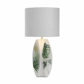 Bela/zelena namizna svetilka s tekstilnim senčnikom (višina 59 cm) Palma – Candellux Lighting
