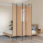 vidaXL 4-panelni pregradnik Bež 160 x 220 cm Blago