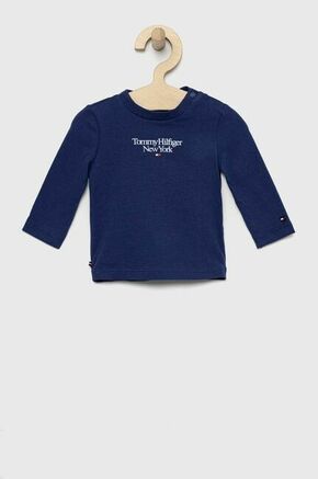 Majica z dolgimi rokavi za dojenčka Tommy Hilfiger mornarsko modra barva - mornarsko modra. Za dojenčke Majica z dolgimi rokavi iz kolekcije Tommy Hilfiger. Model izdelan iz tanke