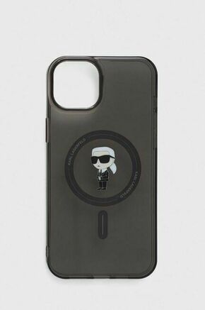 Etui za telefon Karl Lagerfeld iPhone 15 Plus 6.7 črna barva - črna. Etui za iPhone iz kolekcije Karl Lagerfeld. Model izdelan iz materiala s potiskom.