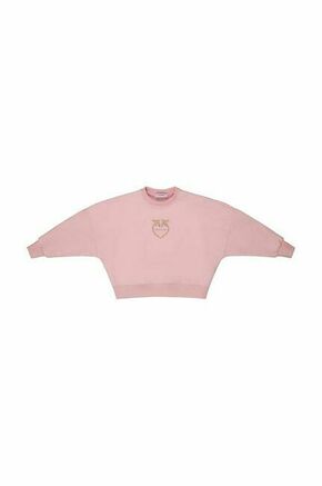 Otroški pulover Pinko Up roza barva - roza. Otroški pulover iz kolekcije Pinko Up. Model izdelan iz pletenine s potiskom.