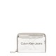 Denarnica Calvin Klein Jeans ženski, srebrna barva - srebrna. Mala denarnica iz kolekcije Calvin Klein Jeans. Model izdelan iz sintetičnega materiala.