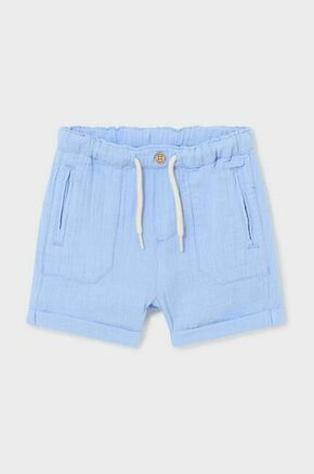 Bombažne kratke hlače za dojenčke Mayoral - modra. Kratke hlače za dojenčka iz kolekcije Mayoral. Model izdelan iz udobne pletenine.