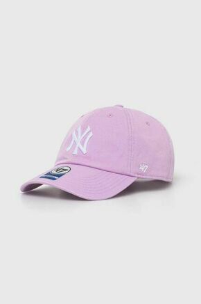 Otroška bombažna bejzbolska kapa 47 brand MLB New York Yankees CLEAN UP vijolična barva