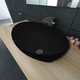 vidaXL Luksuzni keramični ovalni umivalnik črne barve dimenzije 40 x 33 cm
