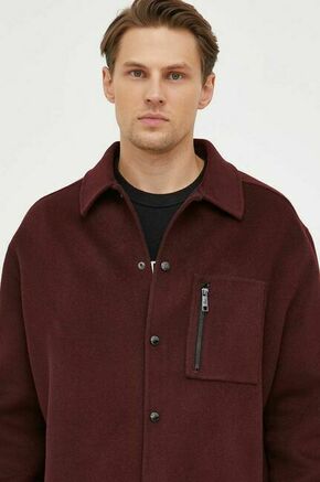 Srajčna jakna The Kooples bordo barva - bordo. Srajčna jakna iz kolekcije The Kooples. Nepodložen model