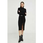 Obleka Answear Lab črna barva - črna. Topla obleka iz kolekcije Answear Lab. Model izdelan iz zelo elastične pletenine. Model iz mehke in na otip prijetne tkanine.