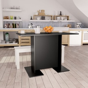 Shumee Jedilna miza črna 110x60x75 cm iverna plošča