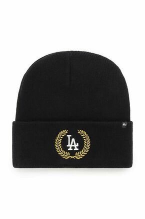 Kapa iz mešanice volne 47brand Mlb Los Angeles Dodgers črna barva - črna. Kapa s šiltom vrste baseball iz kolekcije 47brand. Model izdelan iz tkanine z nalepko.