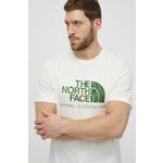 Bombažna kratka majica The North Face moški, bež barva - bež. Kratka majica iz kolekcije The North Face, izdelana iz tanke, elastične pletenine. Model iz izjemno udobne in zračne tkanine je idealen za toplejše letne čase.