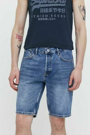Jeans kratke hlače Superdry moški - modra. Kratke hlače iz kolekcije Superdry. Model izdelan iz jeansa. Model iz zračne bombažne tkanine.