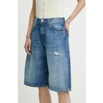 Jeans kratke hlače Pinko ženske, 103581 A1X6 - modra. Kratke hlače iz kolekcije Pinko, izdelane iz jeansa. Model iz togega materiala, ki ohranja obliko.