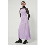 Obleka Abercrombie &amp; Fitch vijolična barva - vijolična. Elegantna obleka iz kolekcije Abercrombie &amp; Fitch. Model izdelan iz enobarvne tkanine. Model iz mehke in zračne tkanine je idealen za toplejše letne čase.