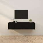 vidaXL Stenska TV omarica 2 kosa črna 80x34,5x40 cm