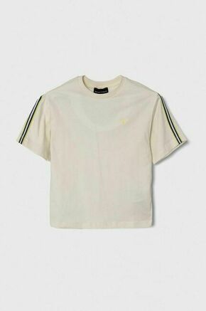Otroška bombažna kratka majica Emporio Armani bež barva - bež. Otroške lahkotna kratka majica iz kolekcije Emporio Armani