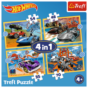 WEBHIDDENBRAND TREFL Puzzle Cars Hot Wheels 4v1 (35