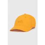 Kapa s šiltom Levi's oranžna barva - oranžna. Kapa s šiltom vrste baseball iz kolekcije Levi's. Model izdelan iz enobarvne tkanine.
