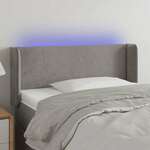 Greatstore LED posteljno vzglavje svetlo sivo 103x16x78/88 cm žamet