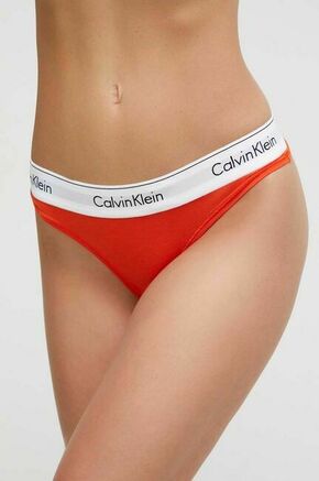 Tangice Calvin Klein Underwear črna barva - oranžna. Tangice iz kolekcije Calvin Klein Underwear. Model izdelan iz elastične pletenine.