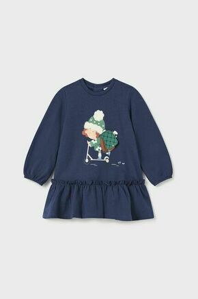 Obleka za dojenčka Mayoral mornarsko modra barva - mornarsko modra. Obleka za dojenčke iz kolekcije Mayoral. Ohlapen model