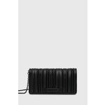 Večerna torbica Karl Lagerfeld črna barva, 245W3229 - črna. Majhna večerna torbica iz kolekcije Karl Lagerfeld. Model na zapenjanje, izdelan iz ekološkega usnja.