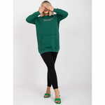 RELEVANCE Ženska majica z dolgimi rokavi plus size DESIREE temno zelena RV-BL-7124.01_384115 Univerzalni