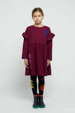 Otroška obleka Bobo Choses vijolična barva - vijolična. Otroški obleka iz kolekcije Bobo Choses. Nabran model