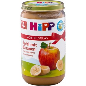 HiPP Bio sadna kaša za dojenčke v kozarcu - Jabolka z bananami