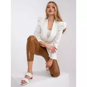 ITALY MODA Ženske usnjene hlače z visokim pasom EDISON rjave barve DHJ-SP-5012.25_382766 XL