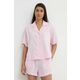 Pižama Polo Ralph Lauren ženska, roza barva, 4P0047 - roza. Pižama iz kolekcije Polo Ralph Lauren. Model izdelan iz vzorčaste tkanine. Model iz izjemno udobne tkanine z visoko vsebnostjo bombaža.
