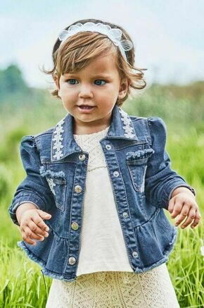 Otroška jeans jakna Mayoral - modra. Za dojenčke jakna iz kolekcije Mayoral. Nepodložen model