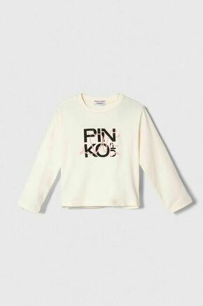 Otroška dolga majica Pinko Up bež barva - bež. Majica z dolgimi rokavi iz kolekcije Pinko Up. Model izdelan iz udobne pletenine.