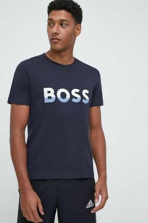 Bombažna kratka majica BOSS ATHLEISURE - mornarsko modra. Kratka majica iz kolekcije Boss Green