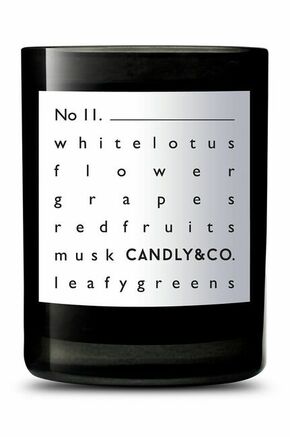 Candly dišeča sojina sveča No. 11 White Lotus &amp; Musk - črna. Dišeča sveča iz kolekcije Candly. Model izdelan iz stekla.