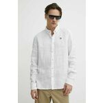 Lanena srajca Timberland bela barva, TB0A2DC31001 - bela. Srajca iz kolekcije Timberland, izdelana iz enobarvne tkanine. Model iz izjemno udobne, zračne tkanine.