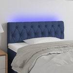 Greatstore LED posteljno vzglavje modro 90x7x78/88 cm blago
