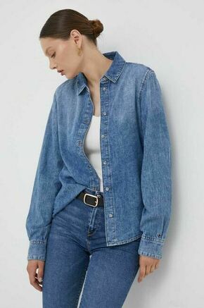 Jeans srajca Tommy Hilfiger ženska - modra. Srajca iz kolekcije Tommy Hilfiger