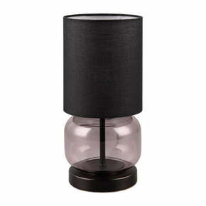 Črna/vijolična namizna svetilka s tekstilnim senčnikom (višina 28