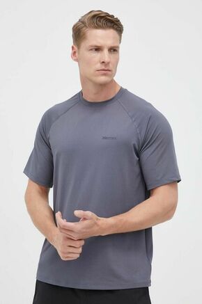 Športna kratka majica Marmot Windridge siva barva - siva. Športna kratka majica iz kolekcije Marmot. Model izdelan iz materiala