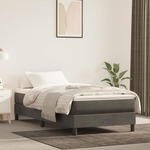 Greatstore Box spring postelja z vzmetnico temno siva 80x200 cm žamet
