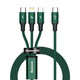 Baseus Rapid Series polnilni/podatkovni kabel 3v1 Type-C/ (Micro USB Lightning PD 20W USB-C) 1,5 m zelen