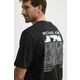 Bombažna kratka majica Michael Kors moški, črna barva - črna. Kratka majica iz kolekcije Michael Kors, izdelana iz pletenine s potiskom. Model iz zračne bombažne tkanine.