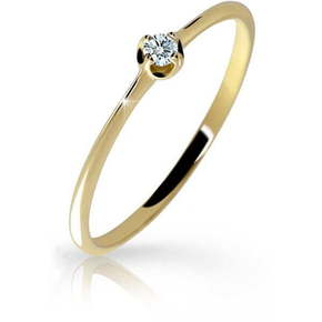 Cutie Diamonds Prstan iz rumenega zlata z diamantom DZ6729-2931-00-X-1 (Obseg 49 mm) rumeno zlato 585/1000