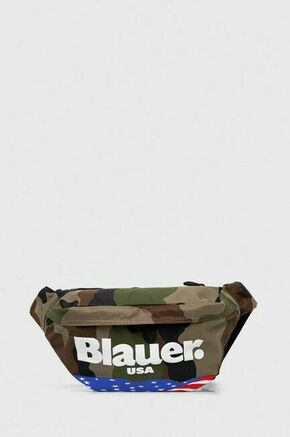 Torbica za okoli pasu Blauer zelena barva - zelena. Majhna pasna torbica iz kolekcije Blauer. Model na zapenjanje