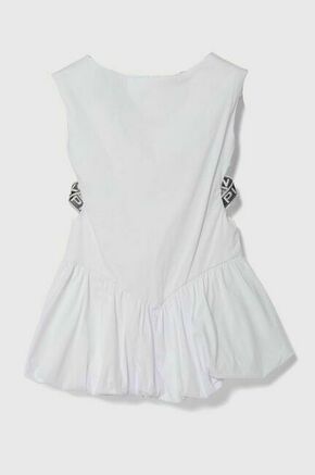 Otroška obleka Pinko Up bela barva - bela. Otroški obleka iz kolekcije Pinko Up. Model izdelan iz tanke