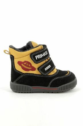 Otroški čevlji Primigi črna barva - črna. Zimski čevlji iz kolekcije Primigi. Podloženi model izdelan iz kombinacije semiš usnja in tekstilnega materiala.